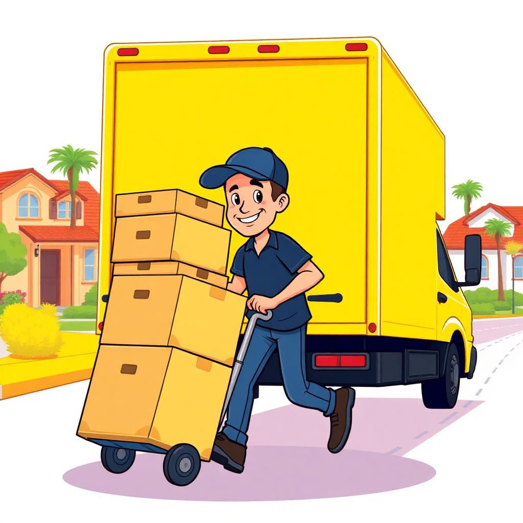 Cartoon illustration: Local Moving