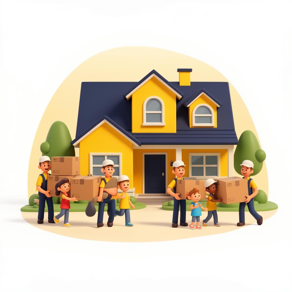 Cartoon illustration: Residential Moving